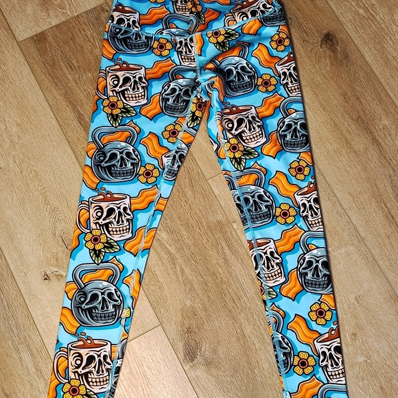 RockFit "Trifecta" Women's Sm Bacon Coffee Fitness Leggings Athletic Wear - Picture 4 of 6